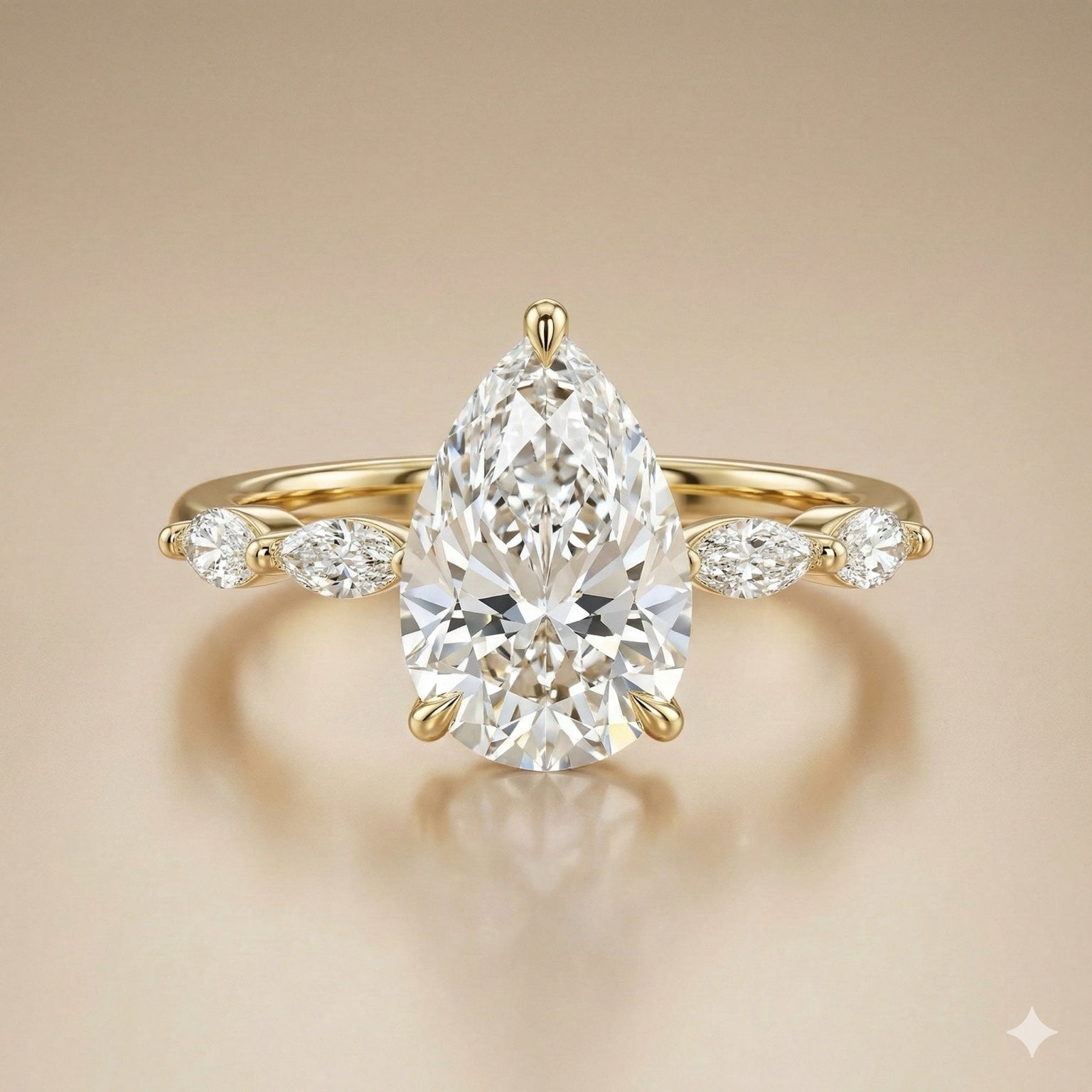 Bague Pear Élégance Trois Pierres – Or